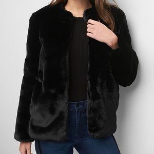 Black faux fur jacket